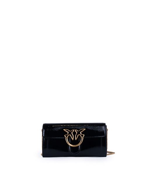 Portafoglio con tracolla Love One Wallet lucido nero PINKO | 100062 A1UVZ99Q